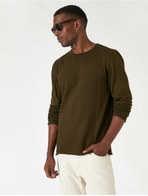 Koton Relief Patterned Sweater Crew Neck