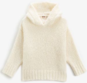 Koton Hooded Knit Sweater Basic Soft Textured Long Sleeve