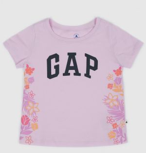 GAP Children's T-shirt with logo and flowers - Girls