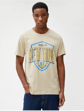 Koton 3sam10606hk Men's Beige T-shirt