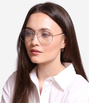 Shelovet silver-rimmed forehead glasses transparent pilots