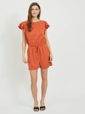 Orange short overall with tie VILA Isabel - Ladies