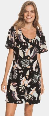 Black Floral Dress with Buttons Roxy - Women