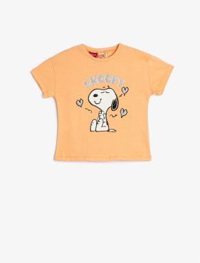 Koton Snoopy Licensed T-Shirt Short Sleeve Crew Neck Cotton