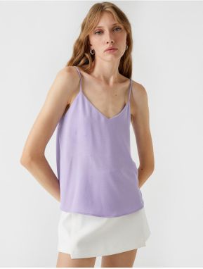 Koton Strapless V-Neck Satin Look blouse