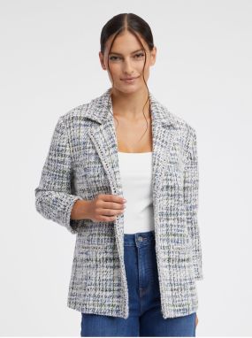 Orsay Blue-cream ladies tweed jacket - Ladies