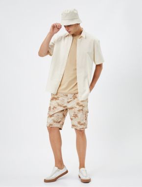 Koton Cargo Shorts Camouflage Printed Tied Waist Pocket Detail Cotton