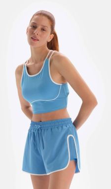 Dagi Light Blue Women's Sports Bra with Low Cut Back