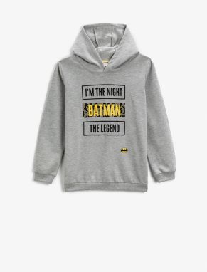 Koton Batman Printed Licensed Long Sleeve Hooded Sweatshirt