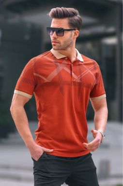 Madmext Tile Patterned Polo Neck Men's T-Shirt 6080