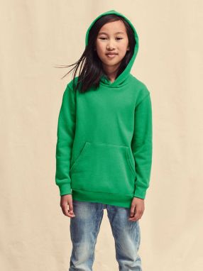 Green children's sweatshirt Classic kangaroo Fruit of the Loom