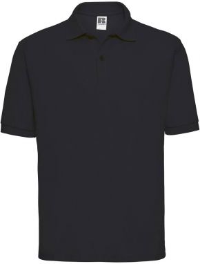 Men's Polycotton Polo Russell Black T-Shirt