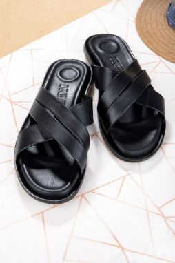 Ducavelli Bande Genuine Leather Men's Slippers, Genuine Leather Slippers, Orthopedic Sole Slippers, Leather Slippers.