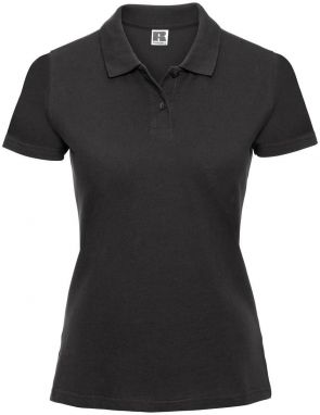 Women's polo shirt black 100% cotton Russell