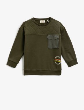 Koton Quilted Detailed Sweatshirt with One Pocket.