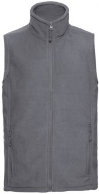 Men's grey fleece vest pill-free fleece Russell