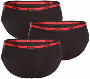 3PACK men's briefs Hugo Boss black