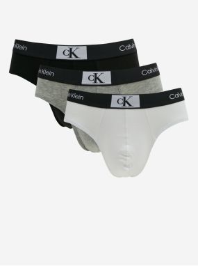 Set of three men's briefs in black, white and gray Calvin Klein Under - Men