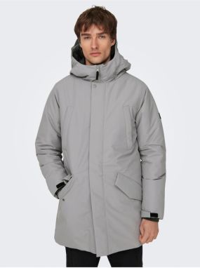 Grey men's winter parka ONLY & SONS Carl - Men