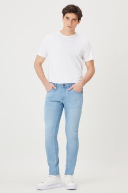 AC&Co / Altınyıldız Classics Men's Blue Extra Slim Fit Slim Fit Riss Cotton Flexible Denim Jeans Jeans