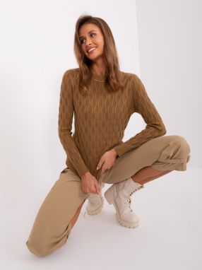 Light brown classic sweater with cotton