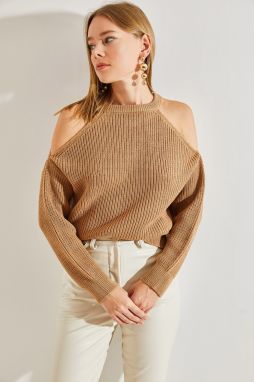 Bianco Lucci Dámsky Pletený sveter s otvoreným ramenom