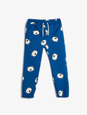 Koton Teddy Bear Printed Tie Waist Jogger Sweatpants