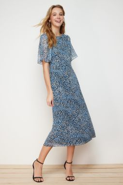 Trendyol Multi Color Patterned A-Line/A-Line Form Midi Lined Woven Dress