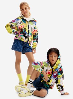 Desigual Carey Yellow Kids Patterned Zip-Up Hoodie - Girls