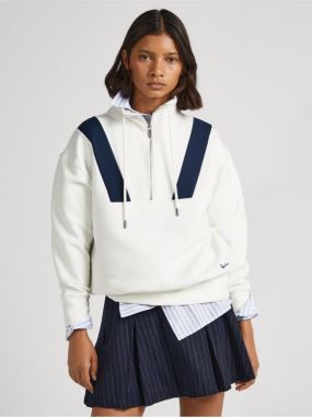 White Women's Zipper Sweatshirt Pepe Jeans Celia - Women