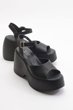LuviShoes Abbon Black Skin Genuine Leather Women's Sandals