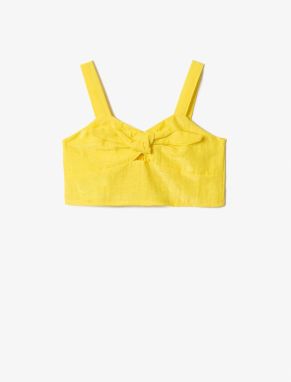 Koton Strapless Crop Top Pleated Front