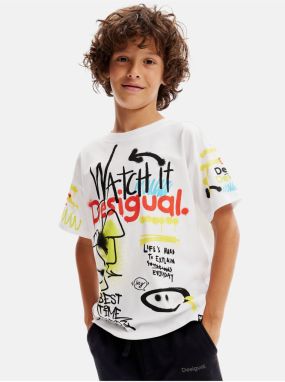 White boys' t-shirt Desigual Aslan - Boys