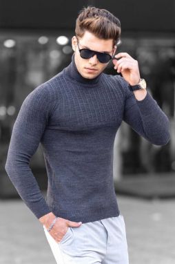 Madmext Anthracite Turtleneck Sweater 4677