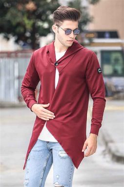 Madmext Burgundy Long Cardigan 2226