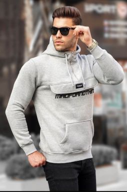 Madmext Gray Kangaroo Pocket Hoodie Sweatshirt 4729