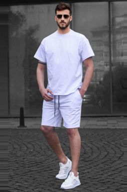 Madmext White Basic Men's Shorts Set 5920