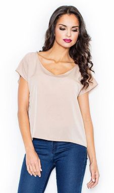 Asymmetrical blouse Figl beige