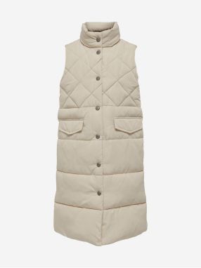 Beige girls' quilted vest ONLY New Stacy - Girls