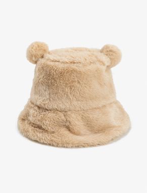 Koton Plush Bucket Hat with Pompom Detail