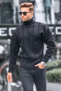 Madmext Black Turtleneck Regular Fit Men's Sweater 6834