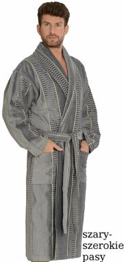 Men's bathrobe De Lafense 803 M-2XL grey - wide belts 090
