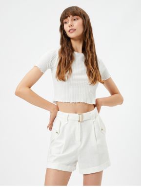 Koton Crop Camisole T-Shirt Crew Neck