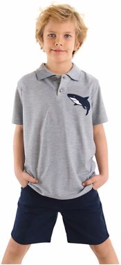 mshb&g Shark Boys Polo Neck T-shirt Shorts Set