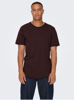 Burgundy men's brindle T-shirt ONLY & SONS Benne - Men