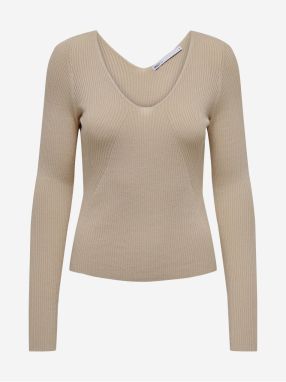 Beige women's ribbed sweater ONLY Julie - Women