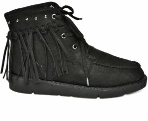 Fox Shoes Women's Black Suede Tasseled Boots