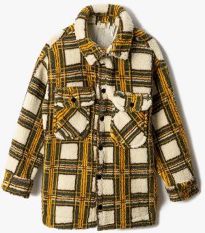 Koton Boys' Mustard Plaid Jacket