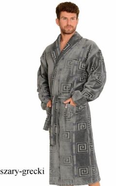 Bathrobe De Lafense 803 M-2XL men's grey-greek 092