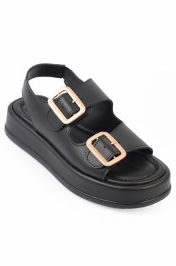 Capone Outfitters Women's Wedge Heel Double Strap Buckle Sandals